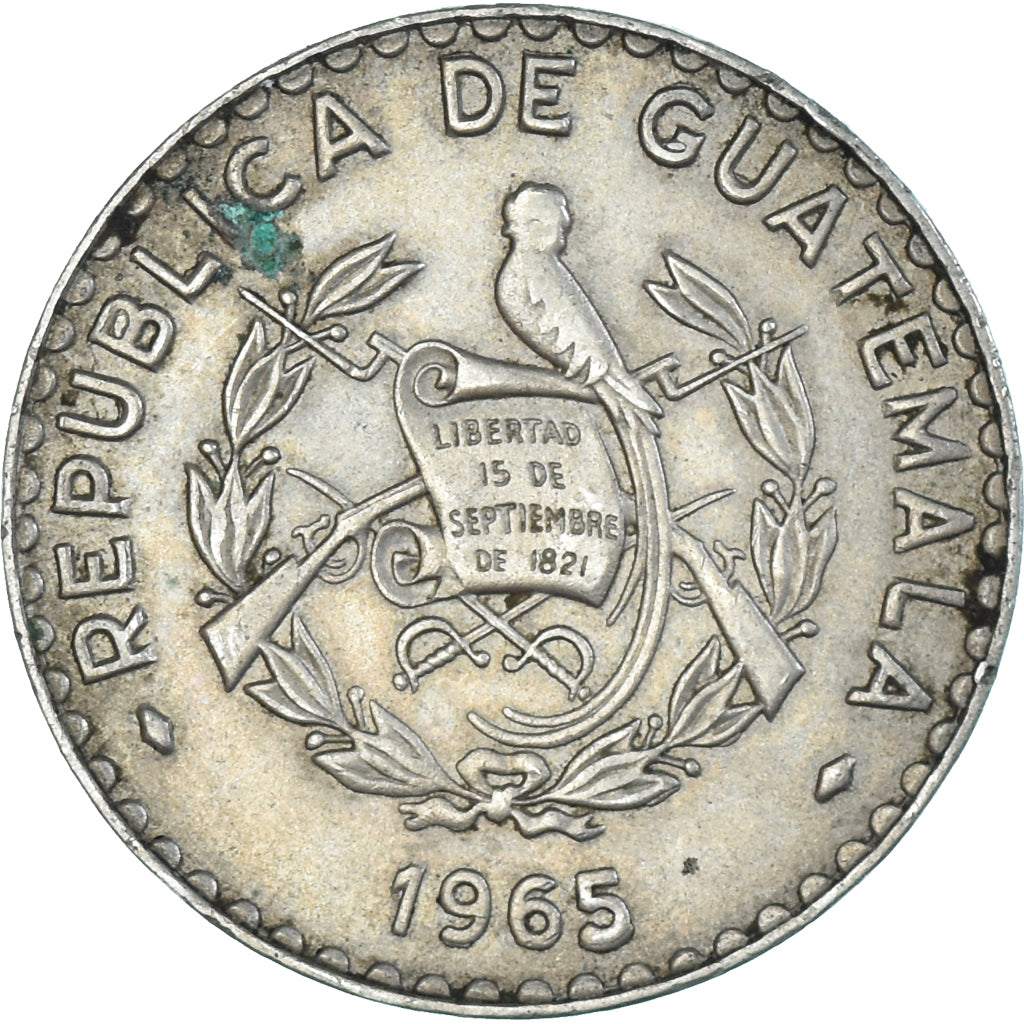 Moneda, Guatemala, 25 Centavos, 1965