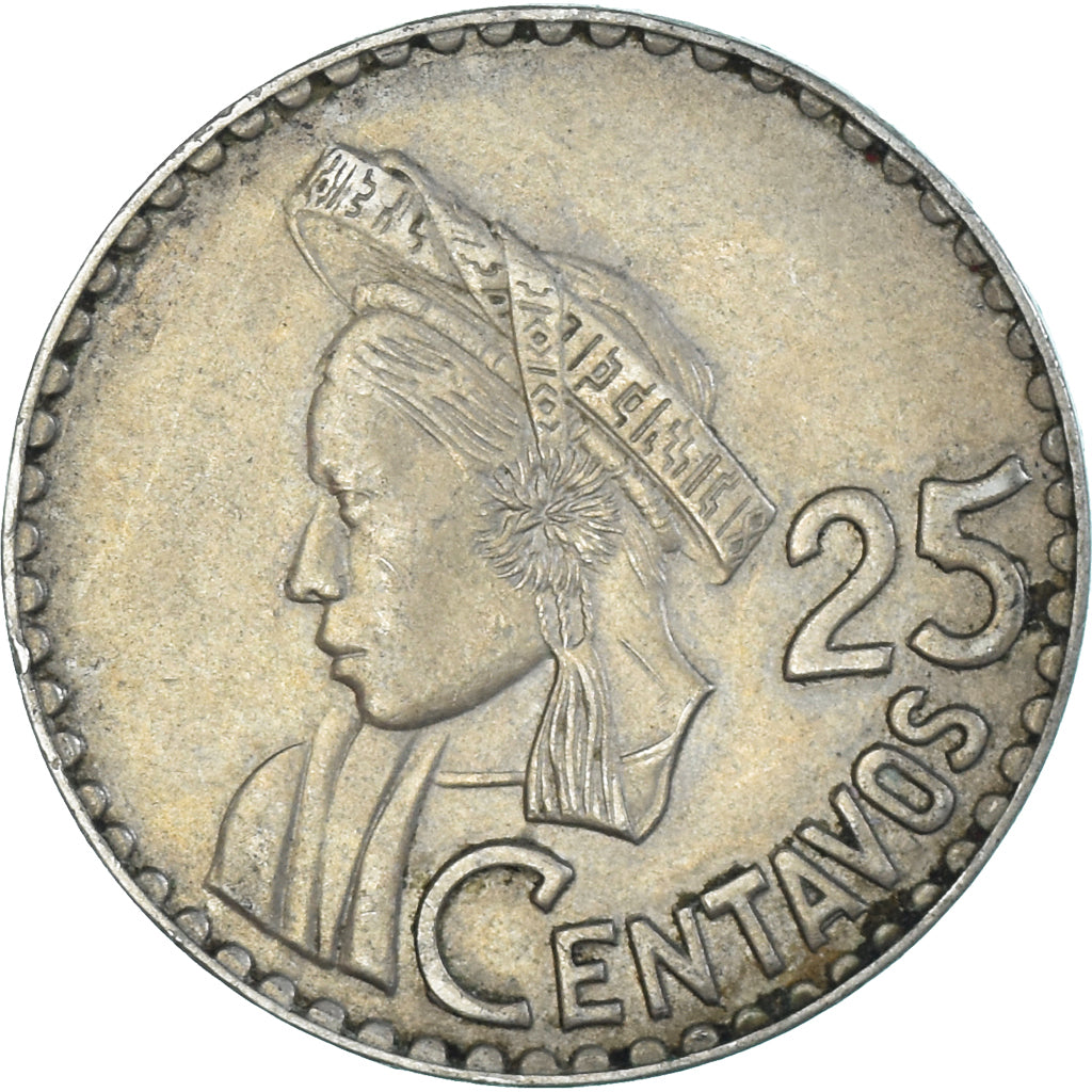 Moneda, Guatemala, 25 Centavos, 1965