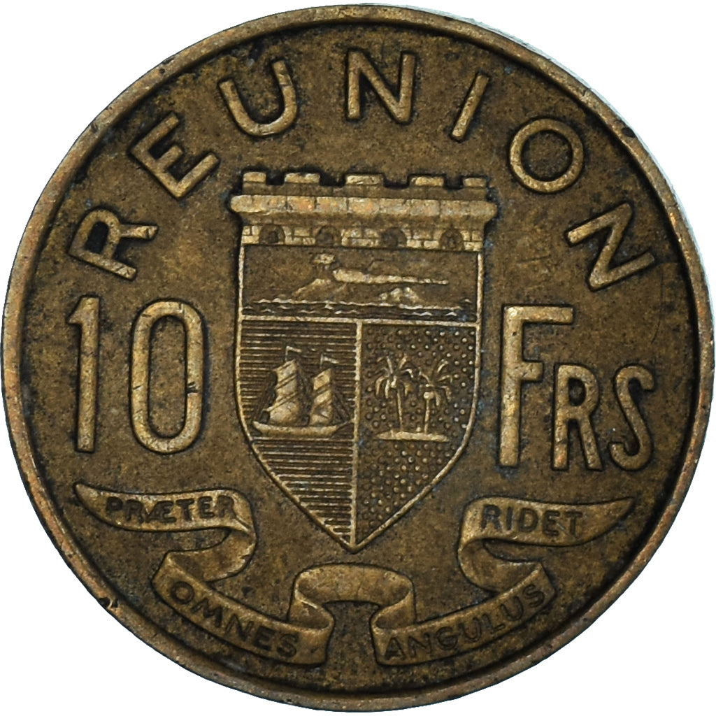 Moeda, Reunião, 10 Francs, 1955