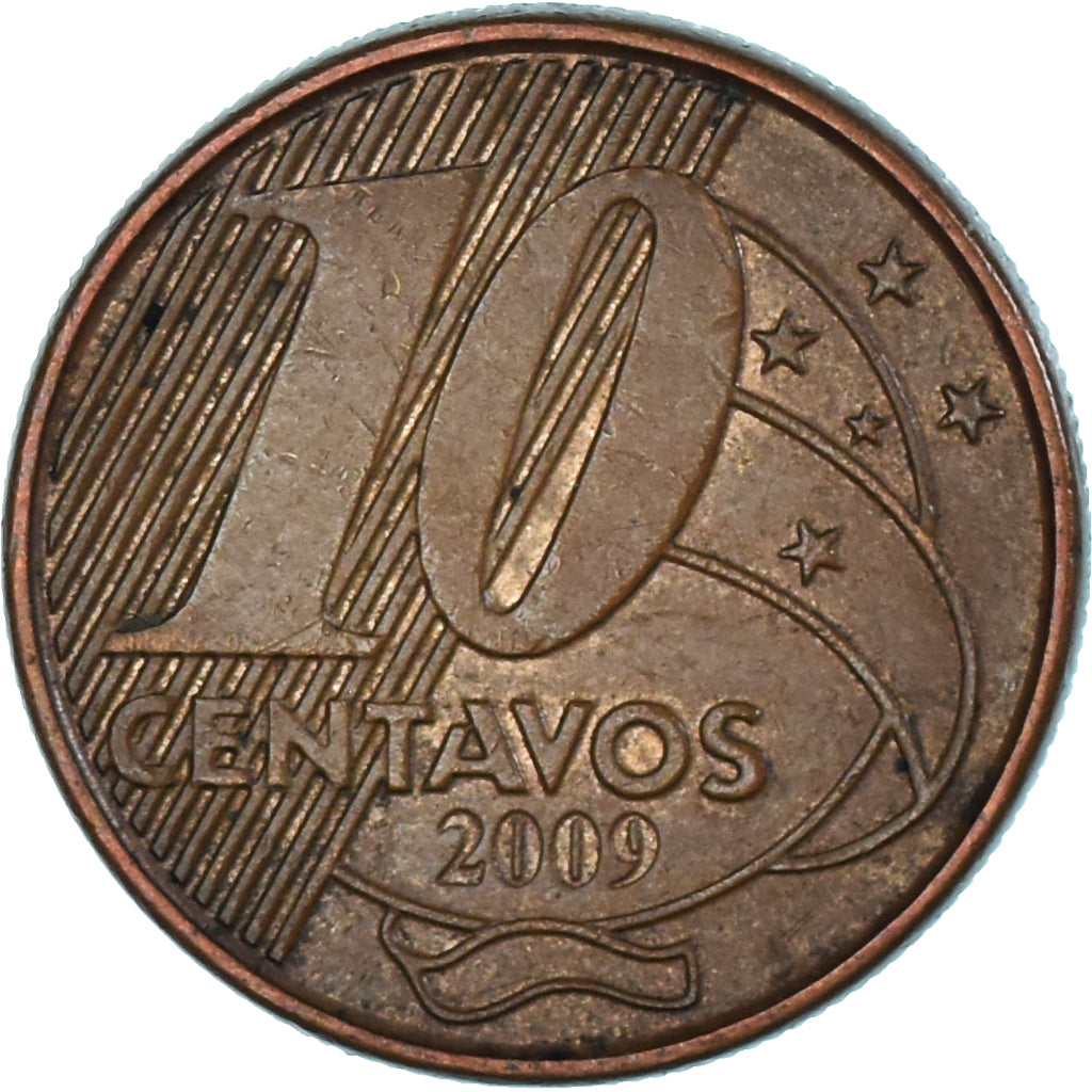 Moneda, Brasil, 10 Centavos, 2009