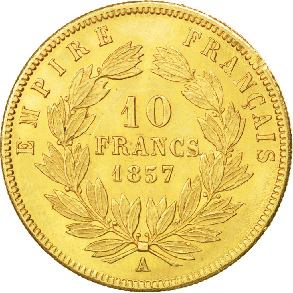 Coin, France, Napoleon III, Napoléon III, 10 Francs, 1857, Paris, AU(55-58)