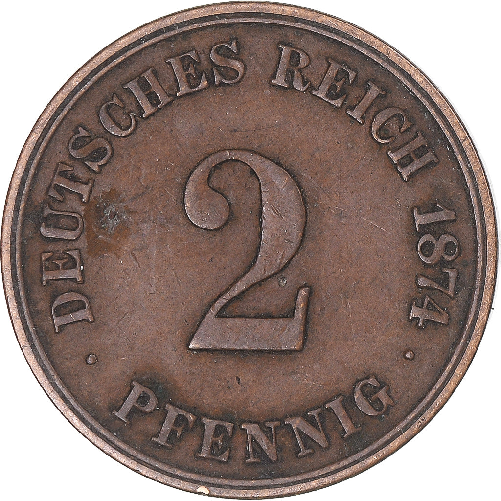 Moneta, Niemcy, 2 Pfennig, 1874