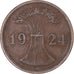 Münze, Deutschland, 2 Rentenpfennig, 1924