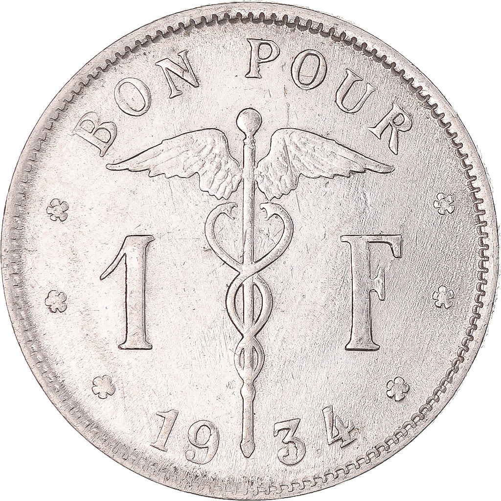 Coin, Belgium, Franc, 1934
