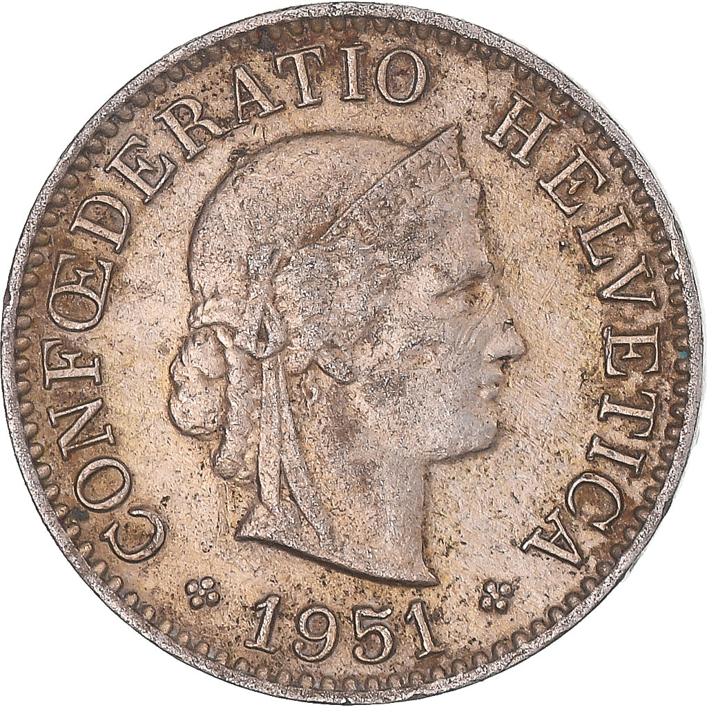 Coin, Switzerland, 5 Rappen, 1951
