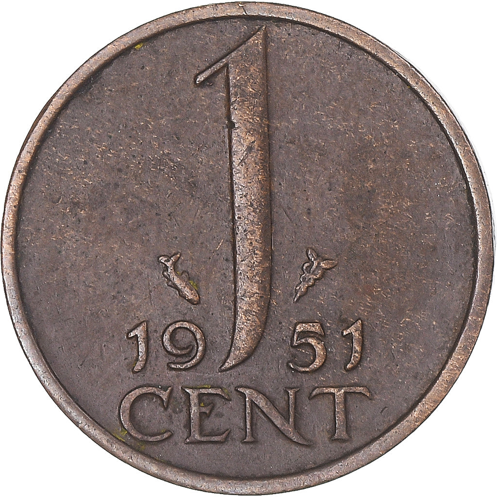 Moeda, Países Baixos, Cent, 1951