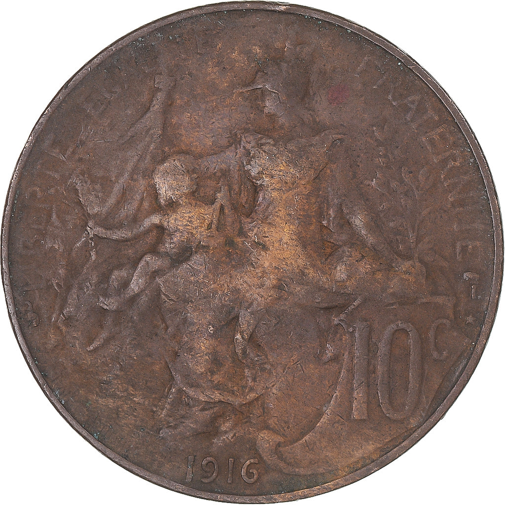 Munten, Frankrijk, 10 Centimes, 1916