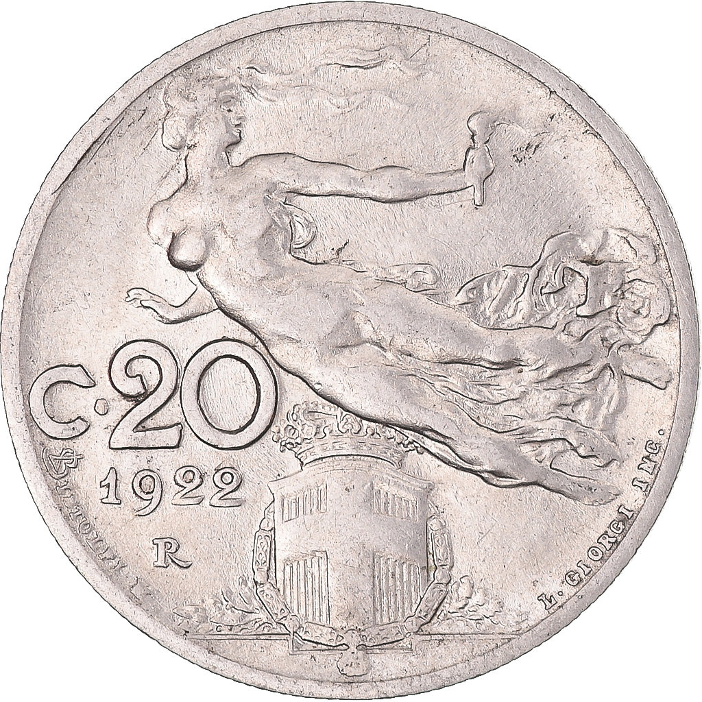 Moeda, Itália, 20 Centesimi, 1922