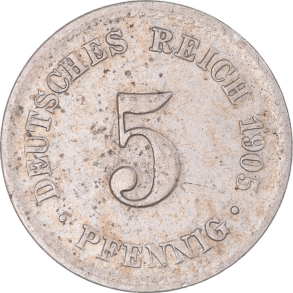 Moneda, Alemania, 5 Pfennig, 1905