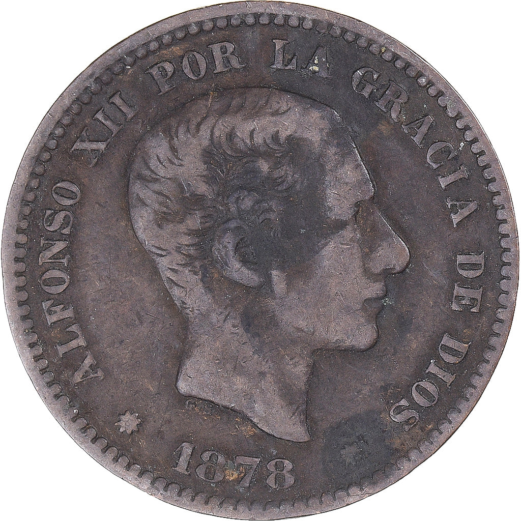 Moeda, Espanha, 5 Centimos, 1878