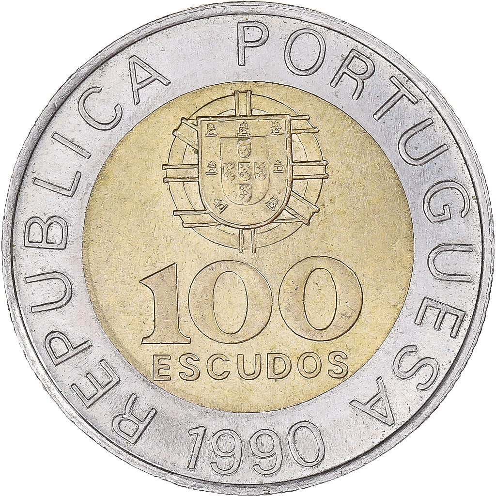 Münze, Portugal, 100 Escudos, 1990
