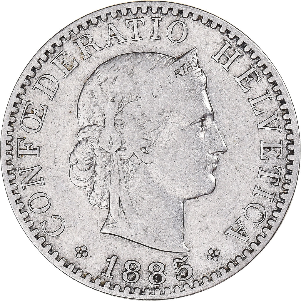 Monnaie, Suisse, 20 Rappen, 1885