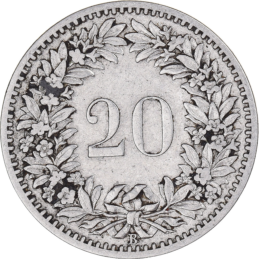 Monnaie, Suisse, 20 Rappen, 1885