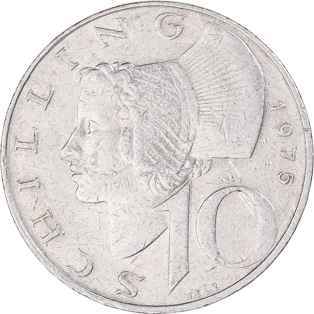 Moeda, Áustria, 10 Schilling, 1975