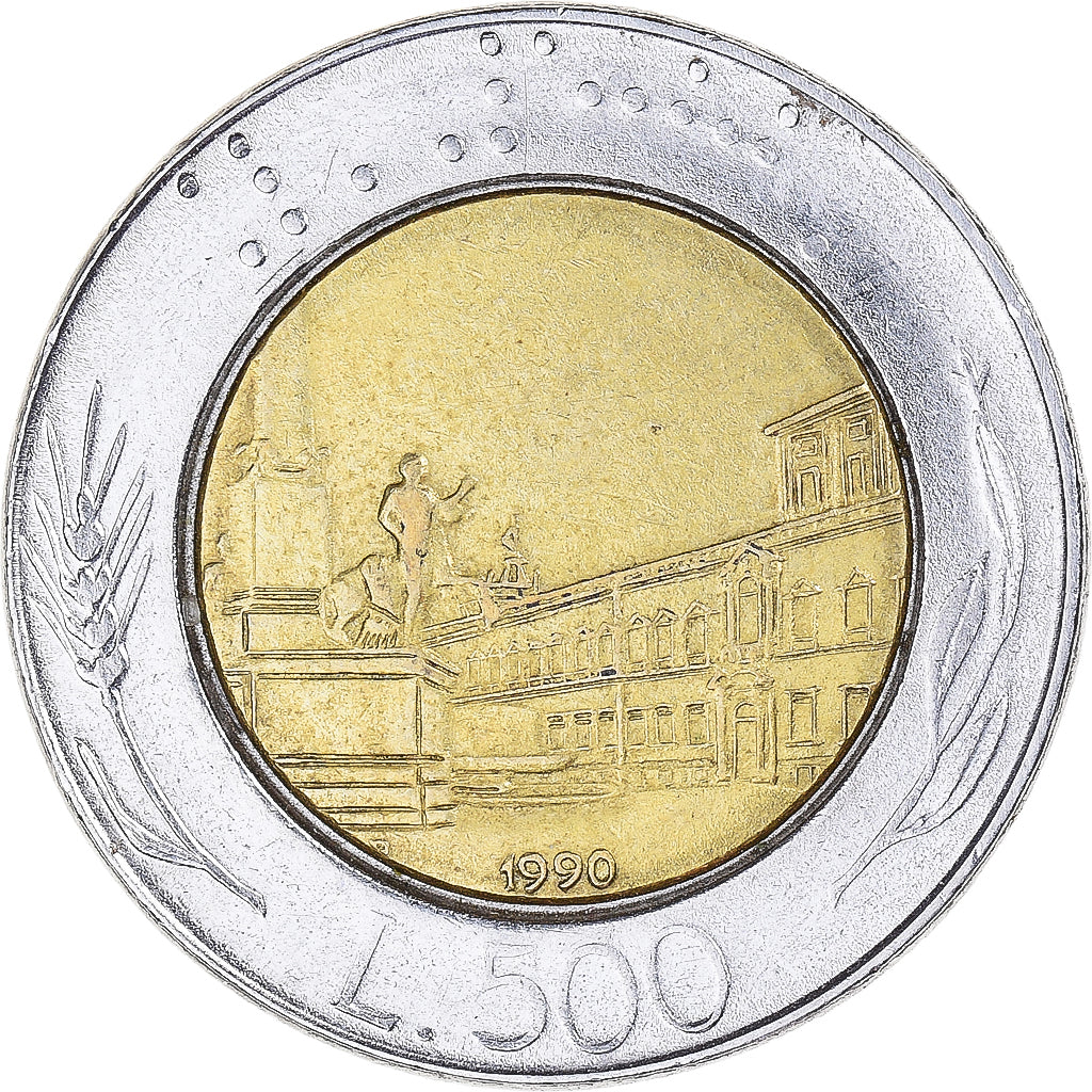 Münze, Italien, 500 Lire, 1990