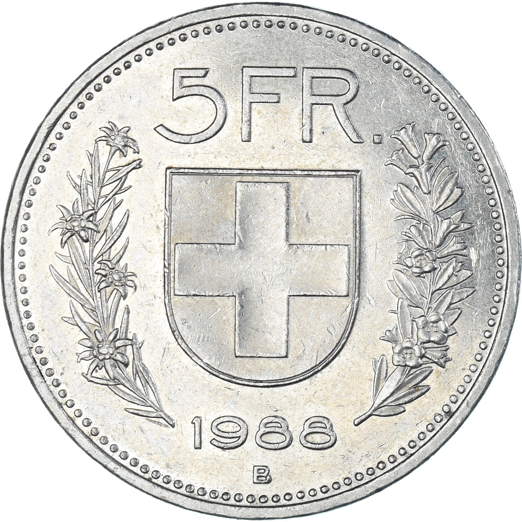 Munten, Zwitserland, 5 Francs, 1988