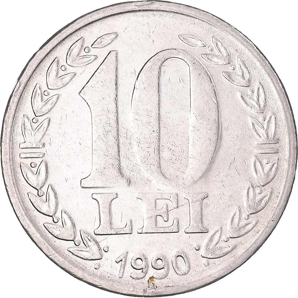 Monnaie, Roumanie, 10 Lei, 1990