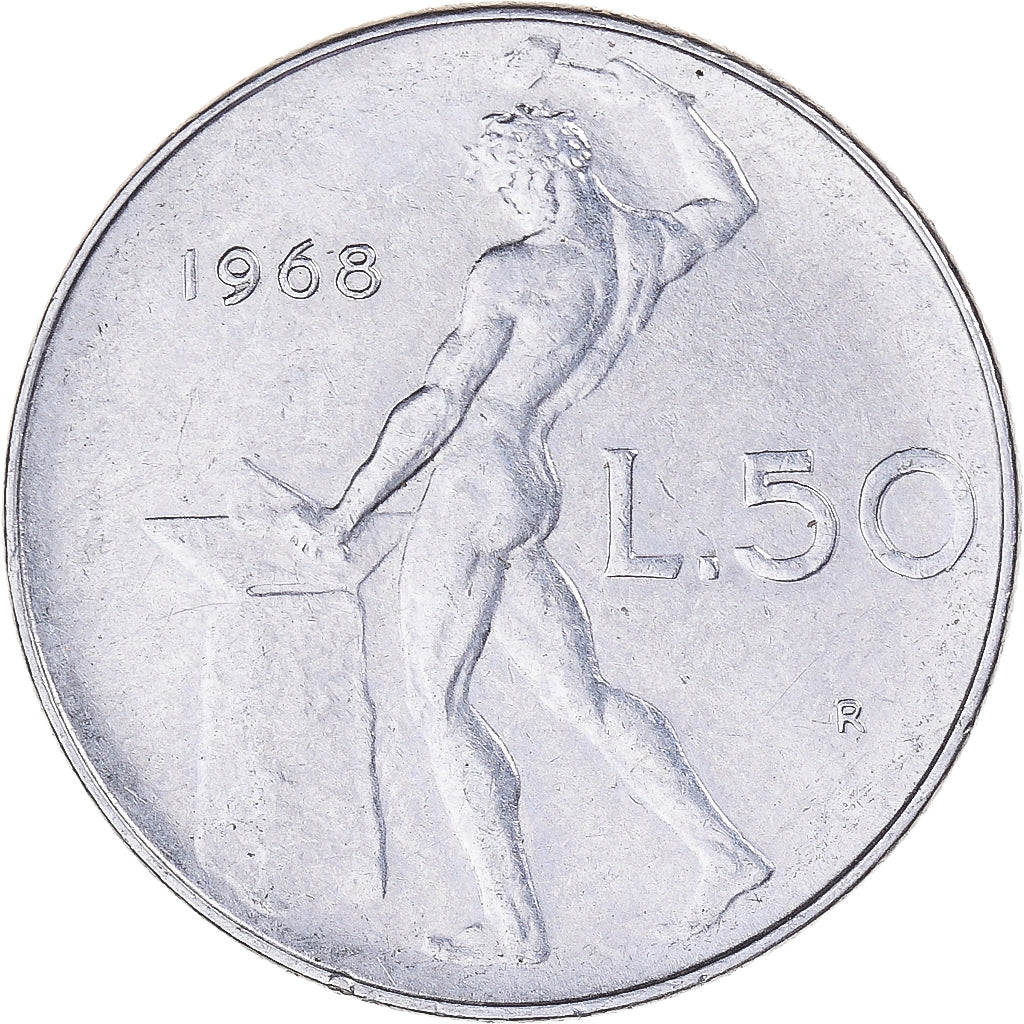 Moneda, Italia, 50 Lire, 1968