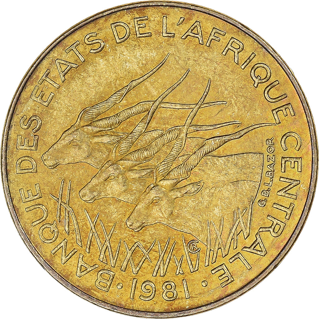 Coin, Central African States, 5 Francs, 1981