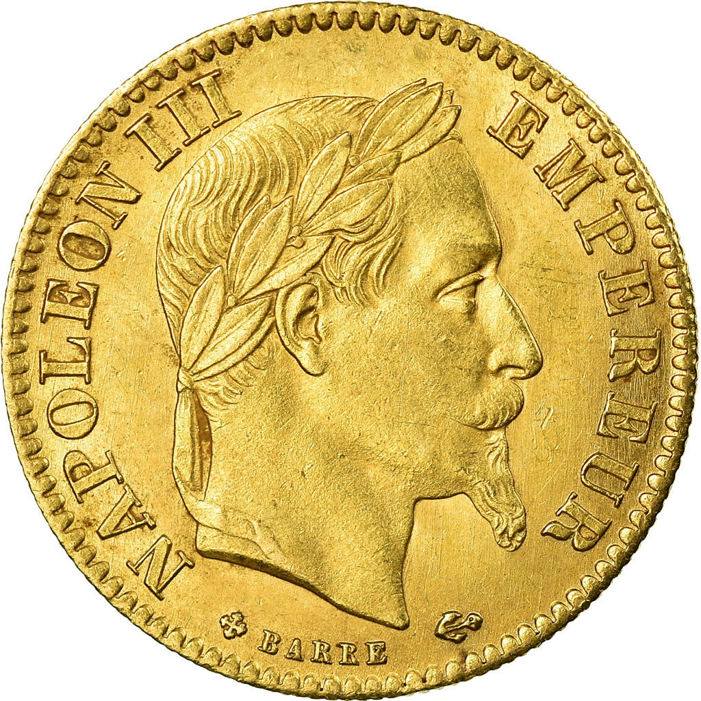 Moneta, Francia, Napoleon III, Napoléon III, 10 Francs, 1866, Strasbourg, BB+