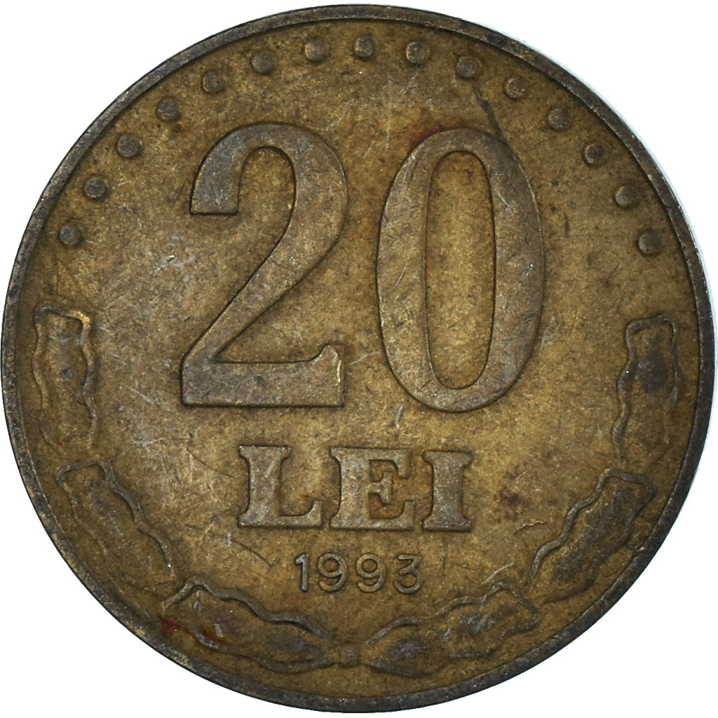 Monnaie, Roumanie, 20 Lei, 1993