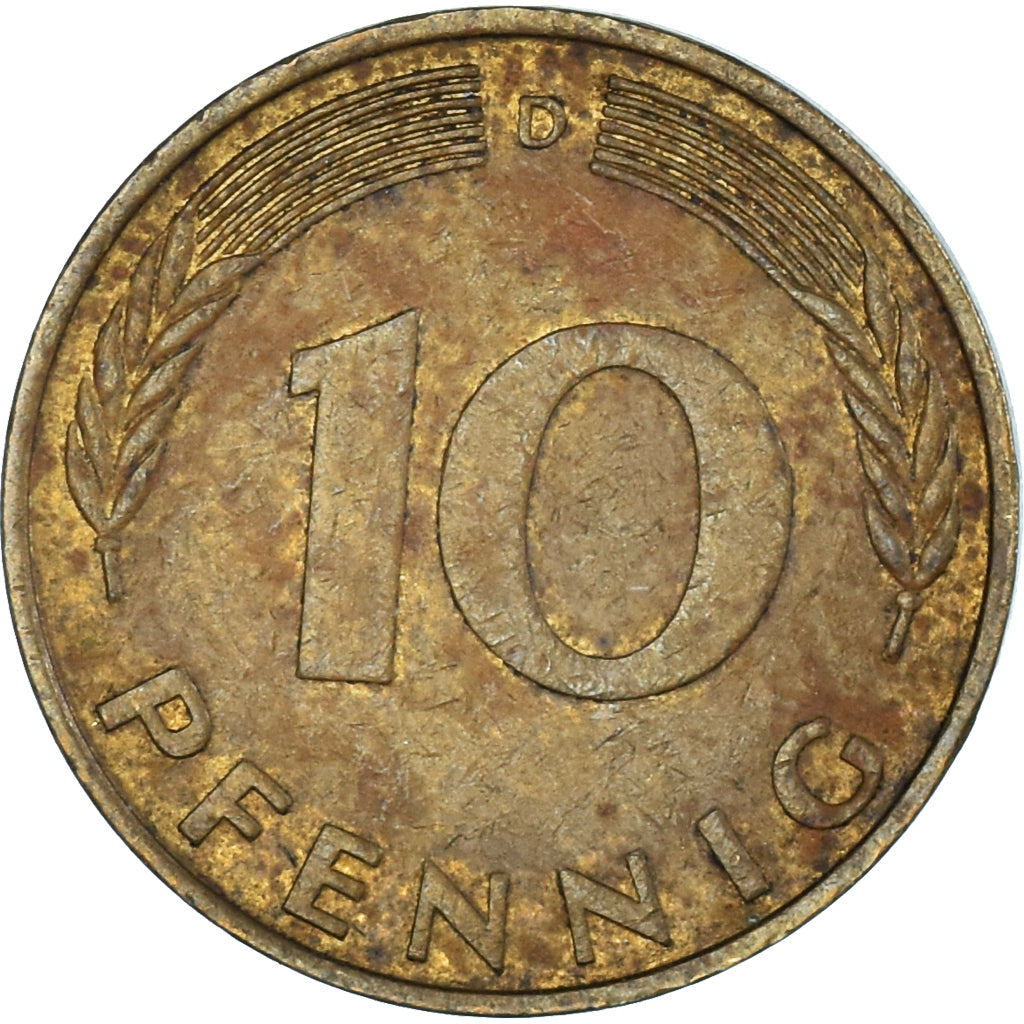 Moneda, Alemania, 10 Pfennig, 1976
