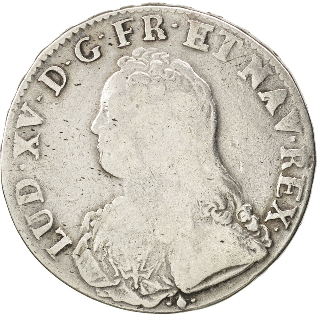 Francia, Louis XV, Écu aux branches d'olivier, Ecu, 1726, Bayonne, B+, Argen...