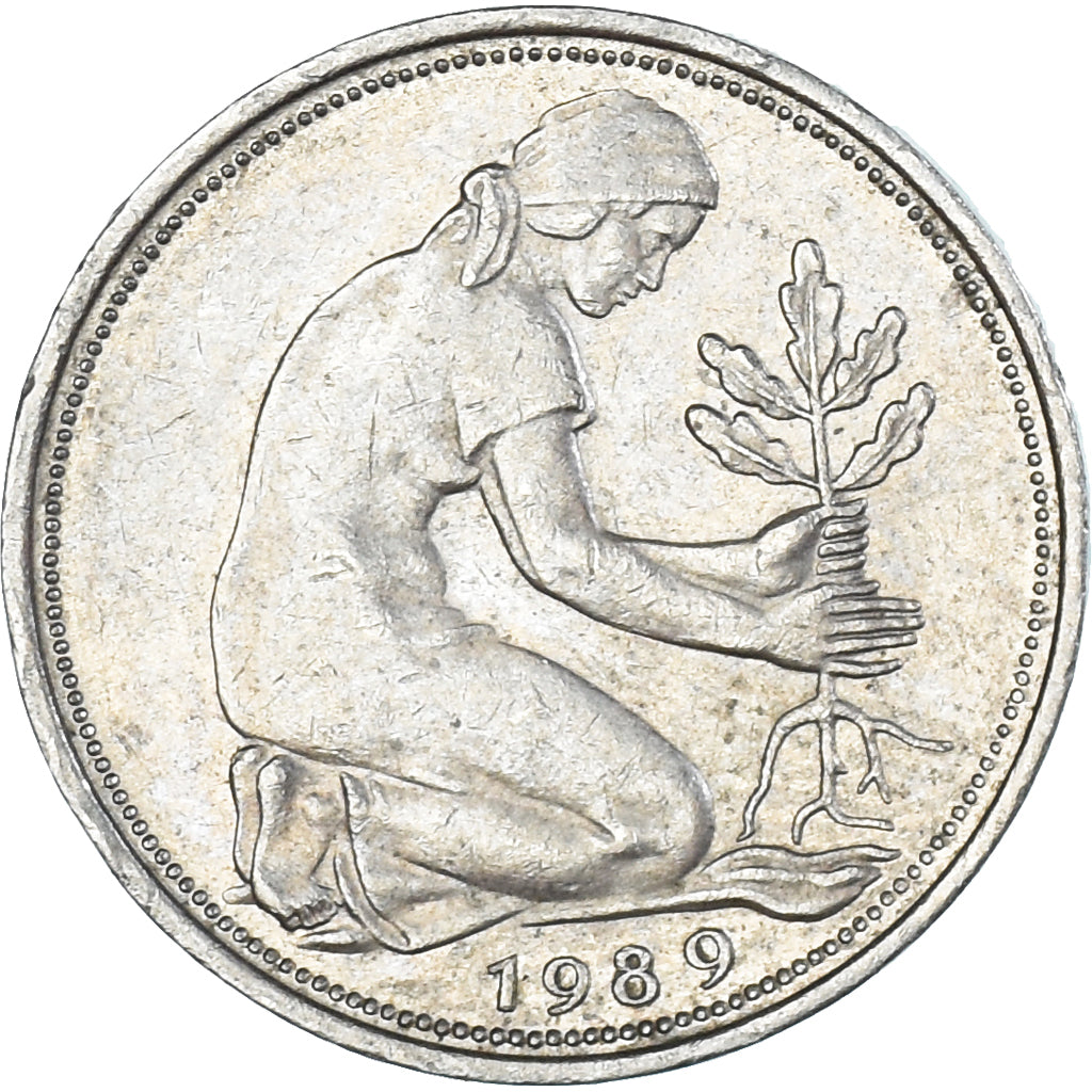Monnaie, Allemagne, 50 Pfennig, 1989