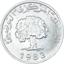Coin, Tunisia, 5 Millim, 1983