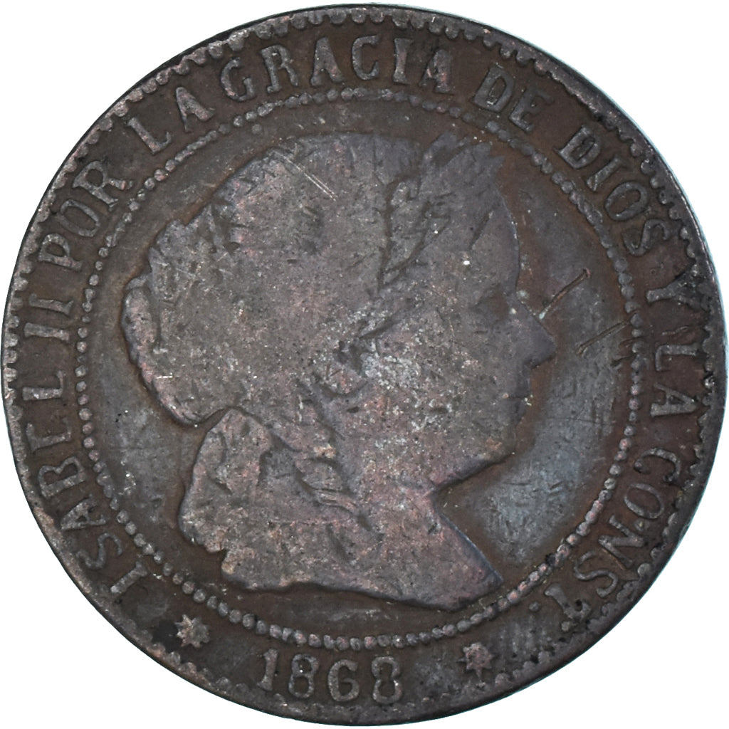 Moeda, Espanha, 2-1/2 Centimos, 1868
