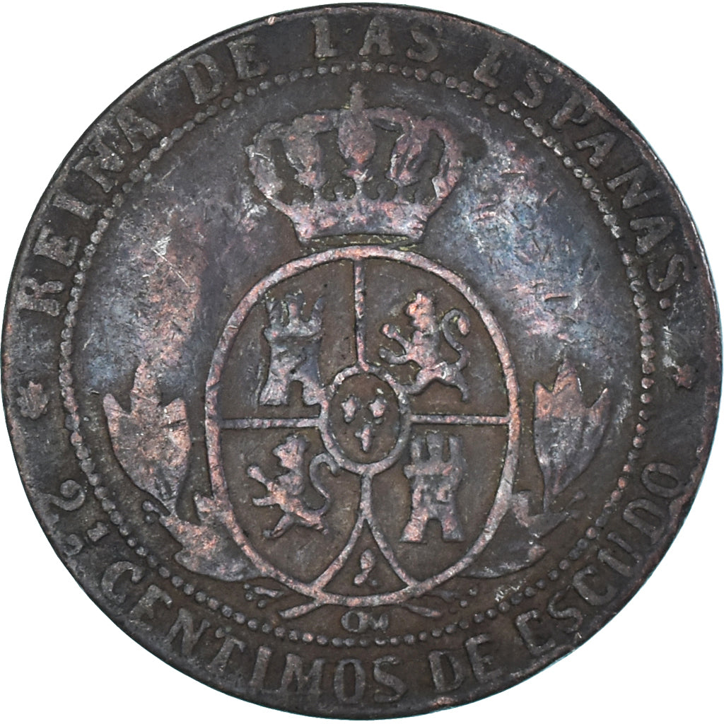 Moeda, Espanha, 2-1/2 Centimos, 1868