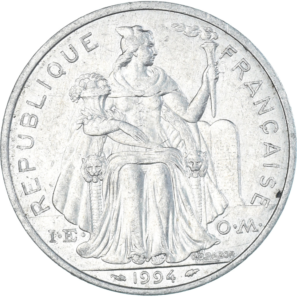 Moneta, Nuova Caledonia, 5 Francs, 1994