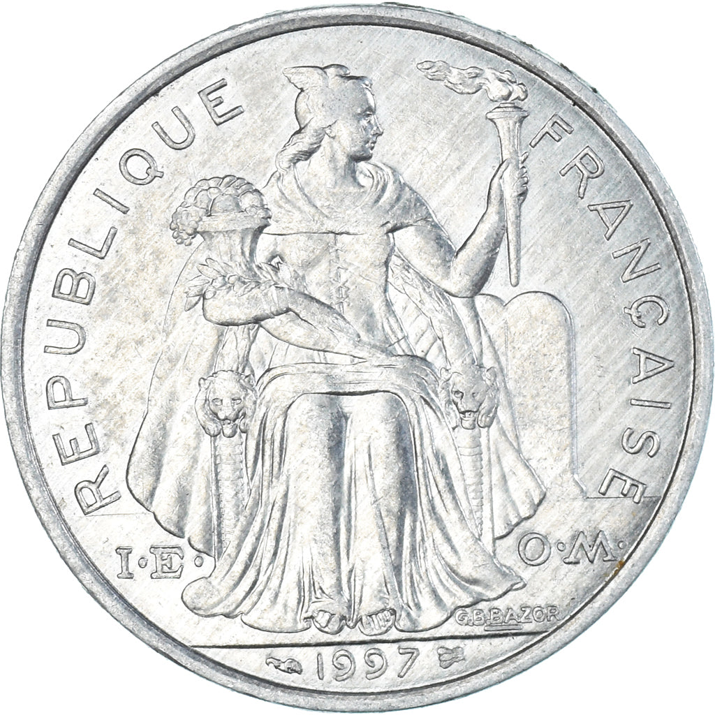 Moeda, Nova Caledónia, 5 Francs, 1997