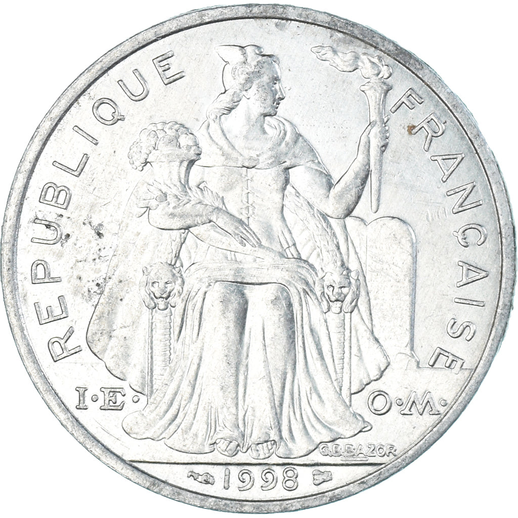 Münze, Neukaledonien, 5 Francs, 1998