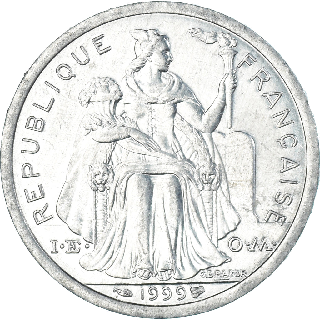Moneta, Nuova Caledonia, 2 Francs, 1999