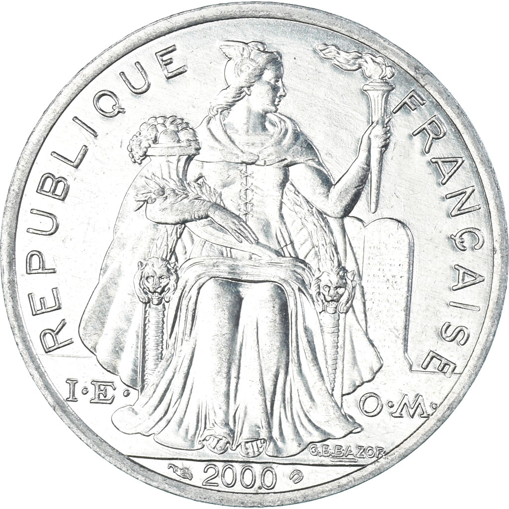 Münze, Neukaledonien, 5 Francs, 2000