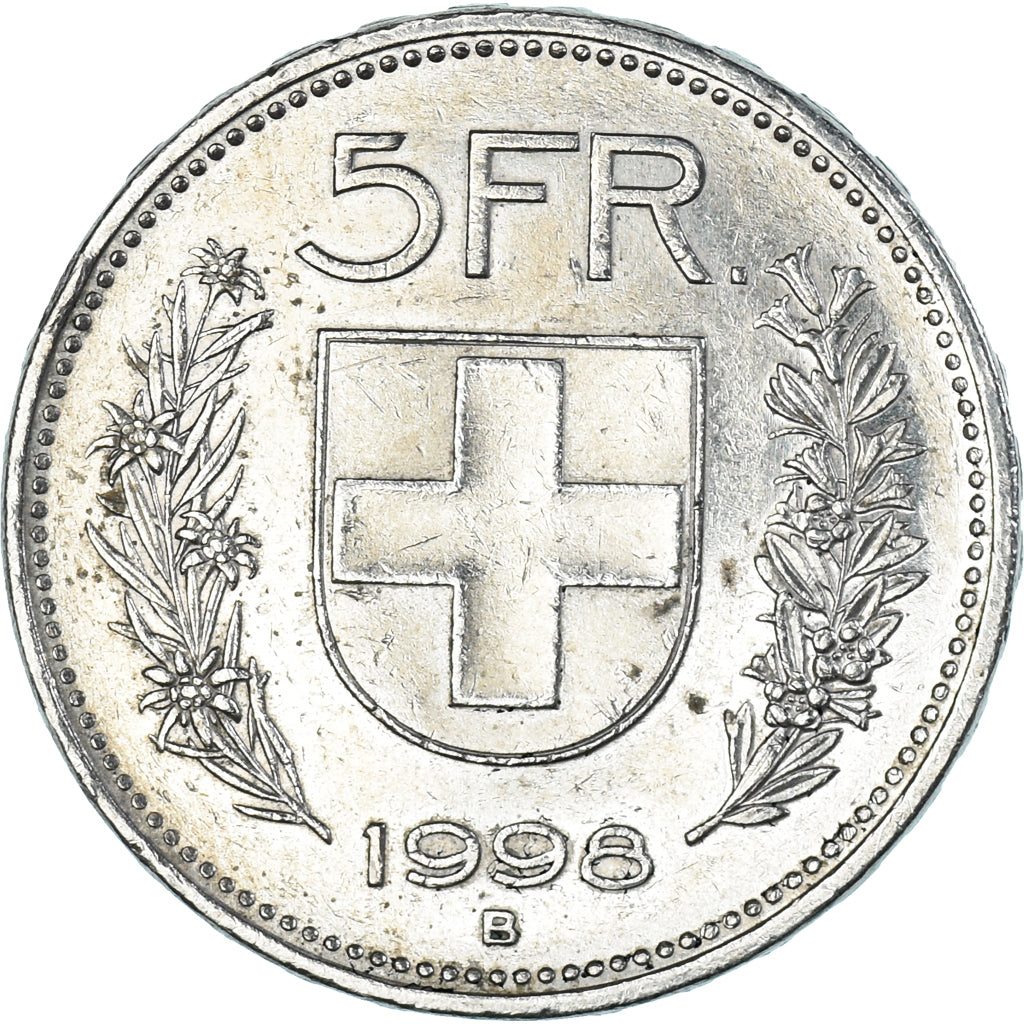 Monnaie, Suisse, 5 Francs, 1998