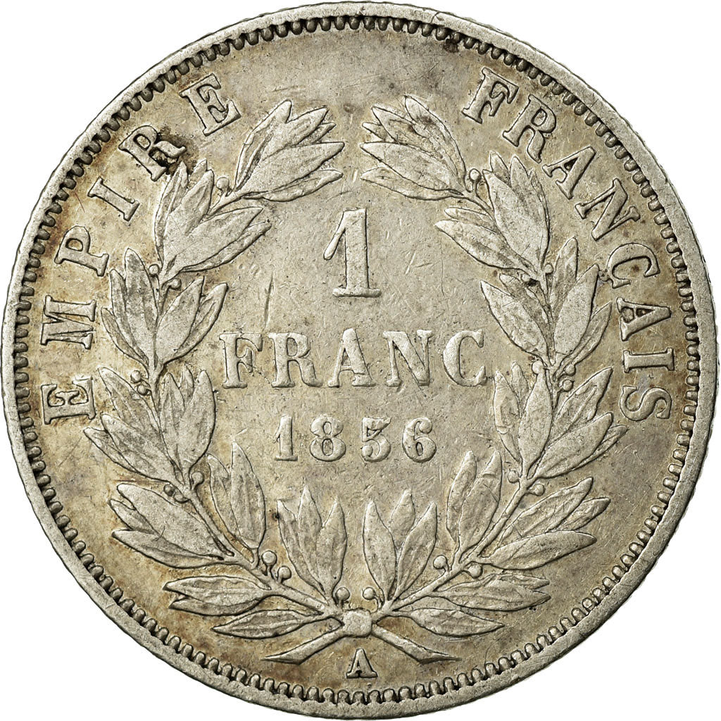 Moneta, Francja, Napoleon III, Napoléon III, Franc, 1856, Paris, VF(30-35)
