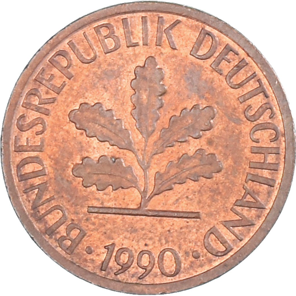 Monnaie, Allemagne, Pfennig, 1990