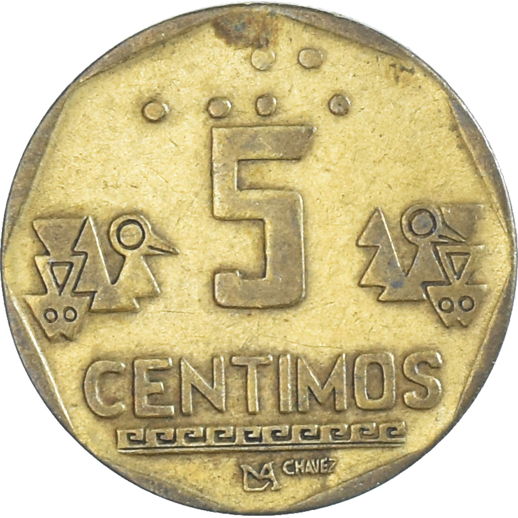 Moneda, Perú, 5 Centimos, 1992