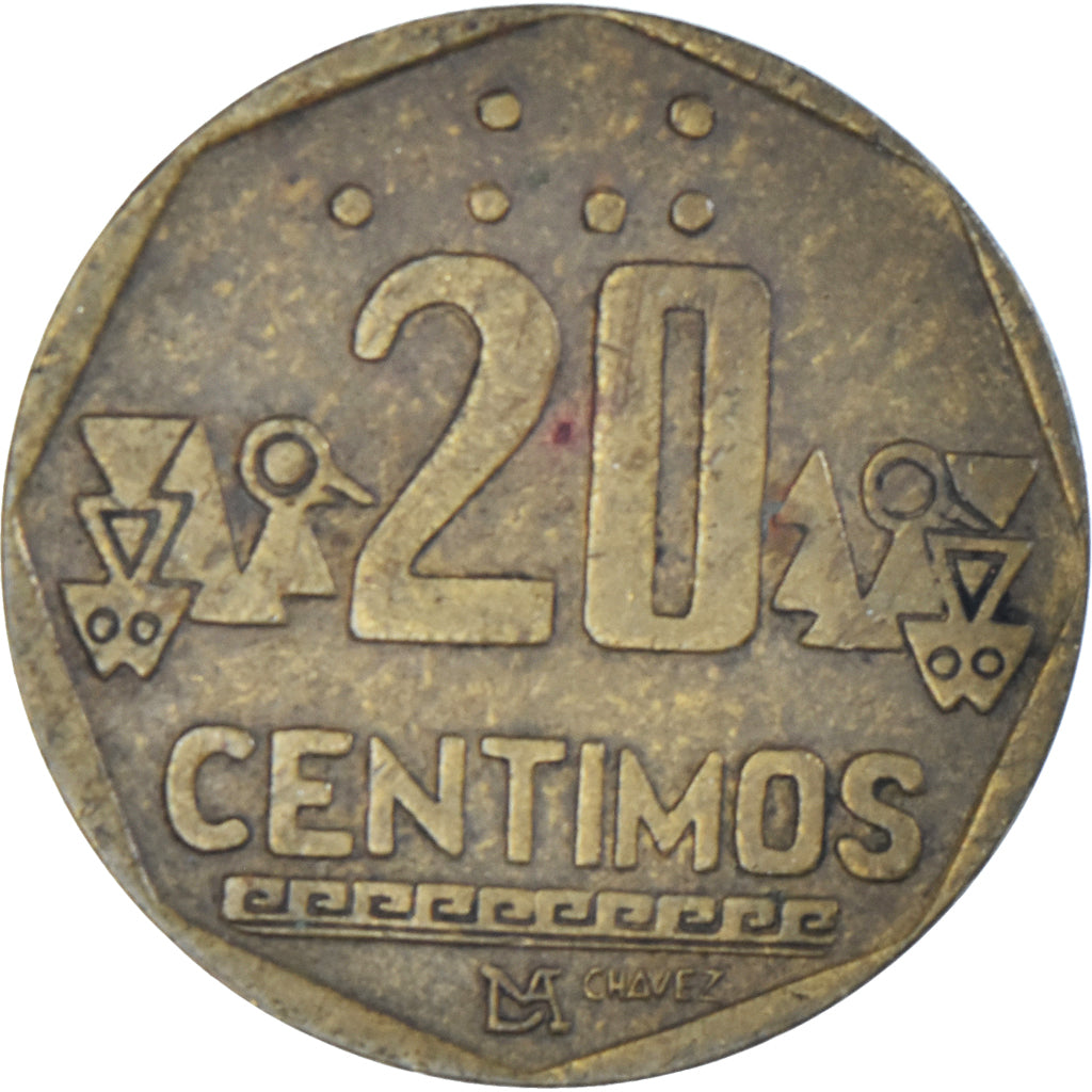 Coin, Peru, 20 Centimos, 1992
