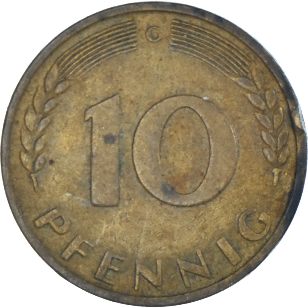 Moeda, Alemanha, 10 Pfennig, 1966