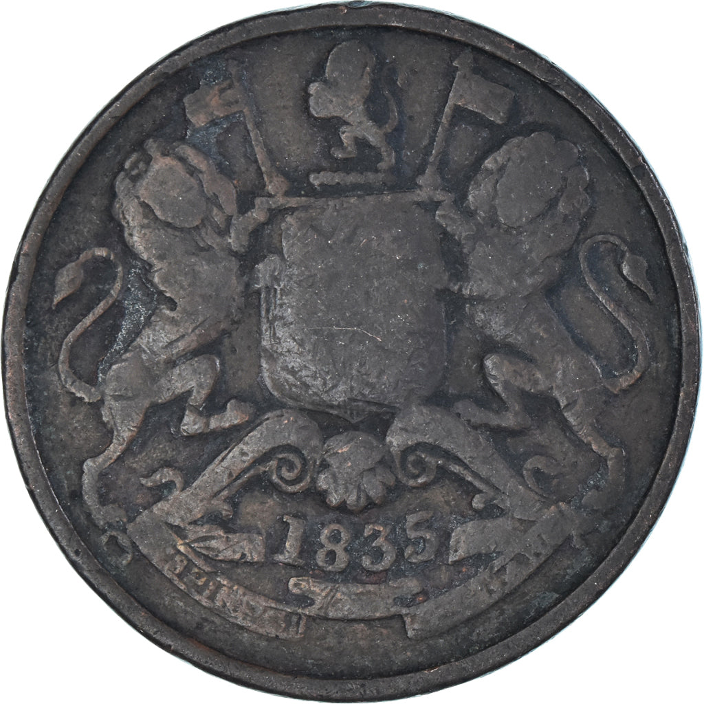 Coin, India, 1/2 Anna, 1835
