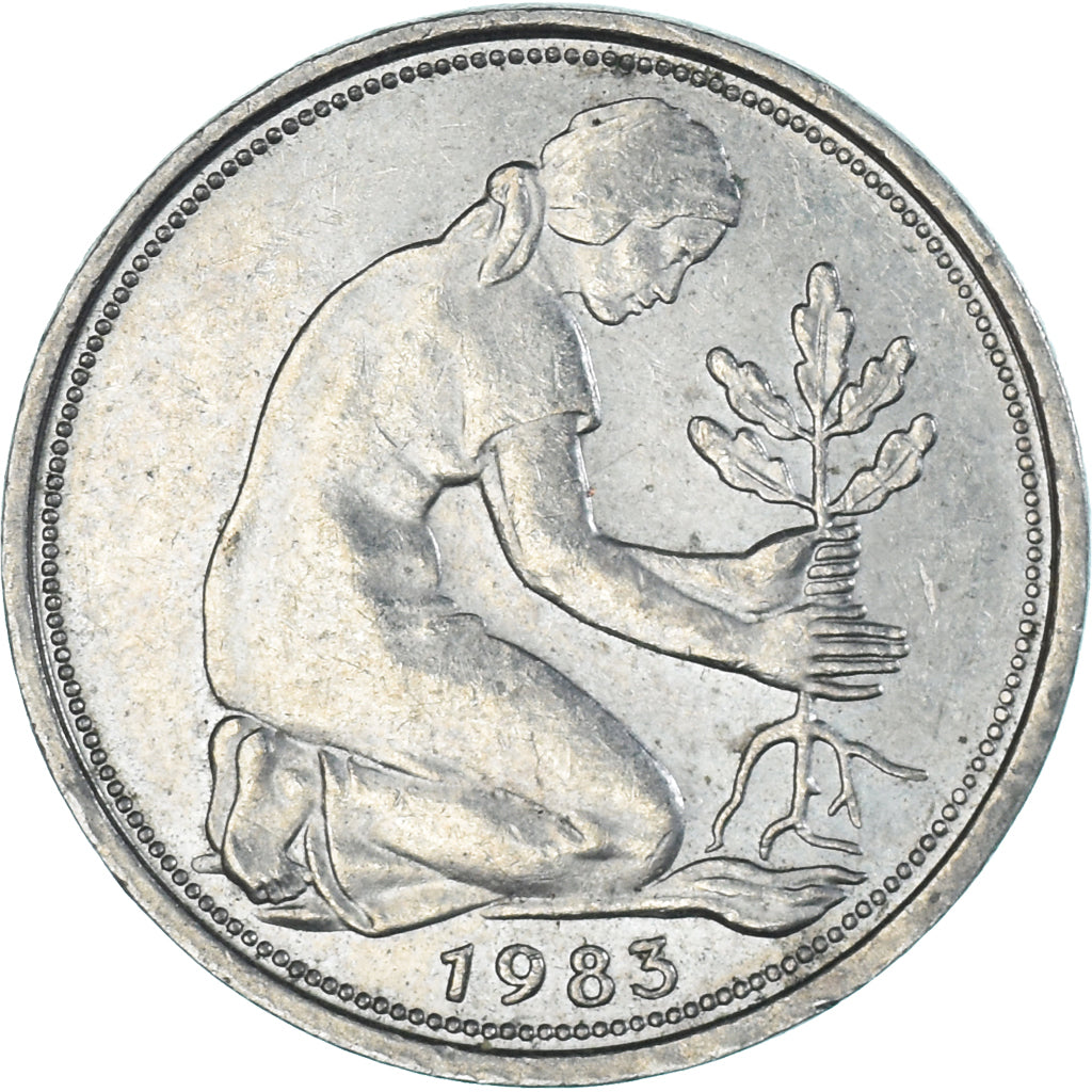 Monnaie, Allemagne, 50 Pfennig, 1983
