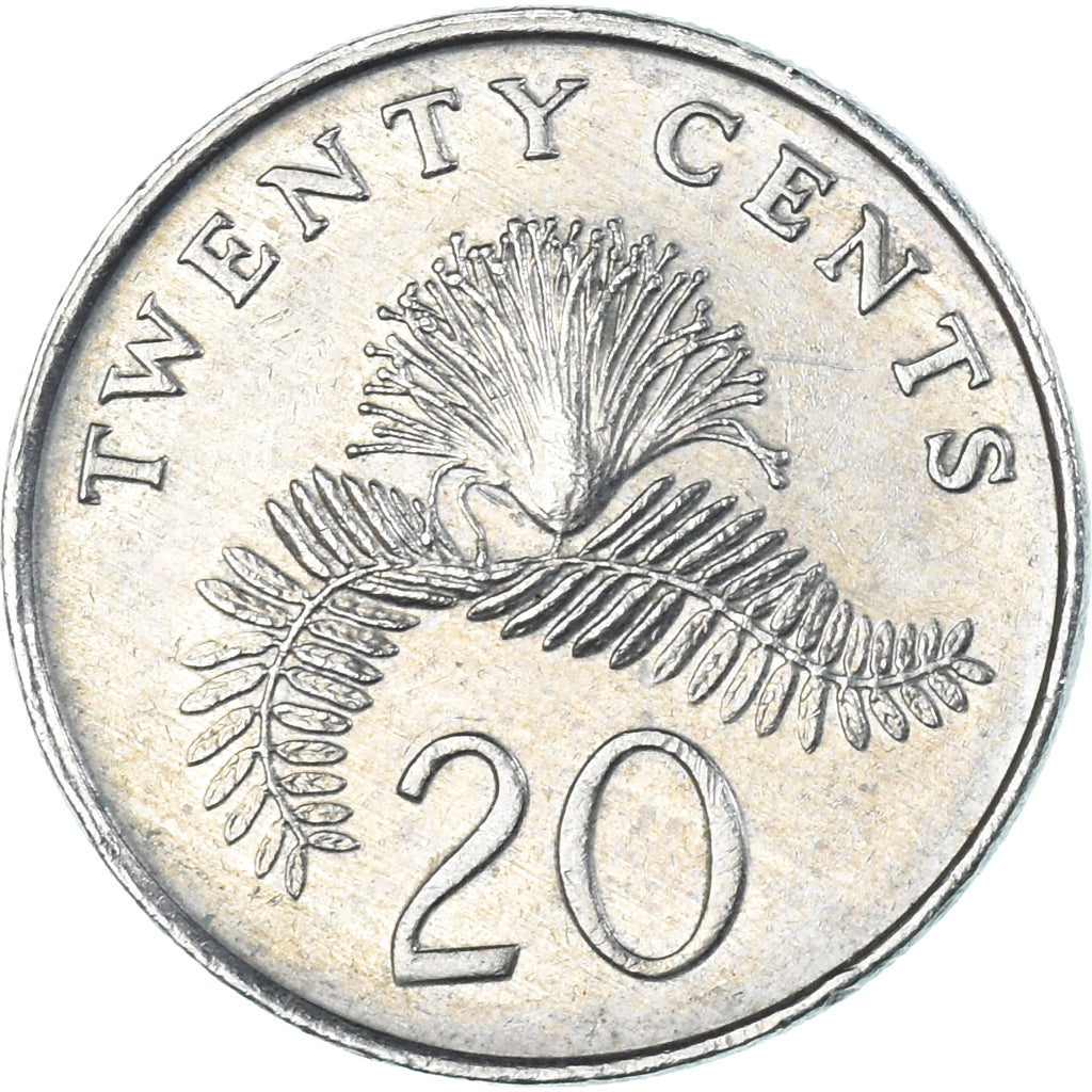 Moneda, Singapur, 20 Cents, 1996