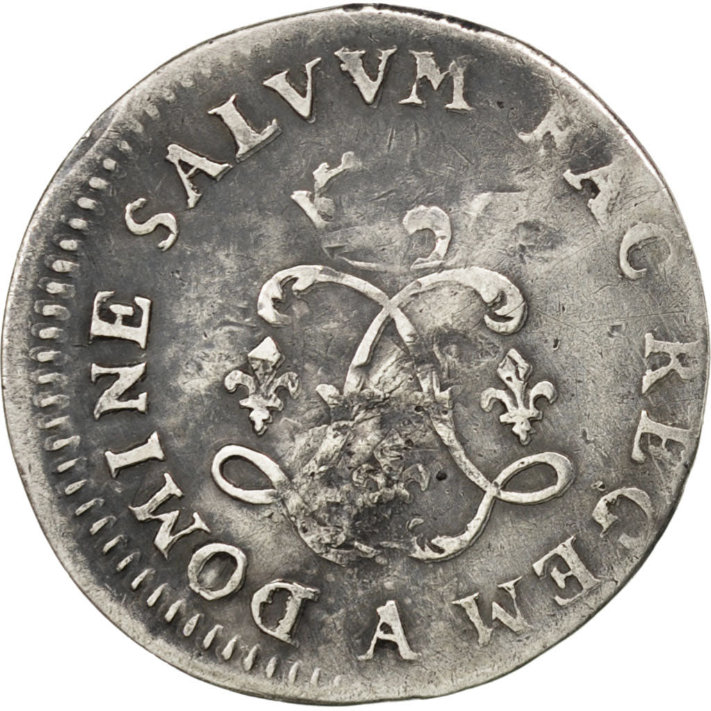 FRANCE, 4 Sols aux 2 L, 4 Sols 2 Deniers, 1691, Paris, KM #281.1, VF(20-25),...