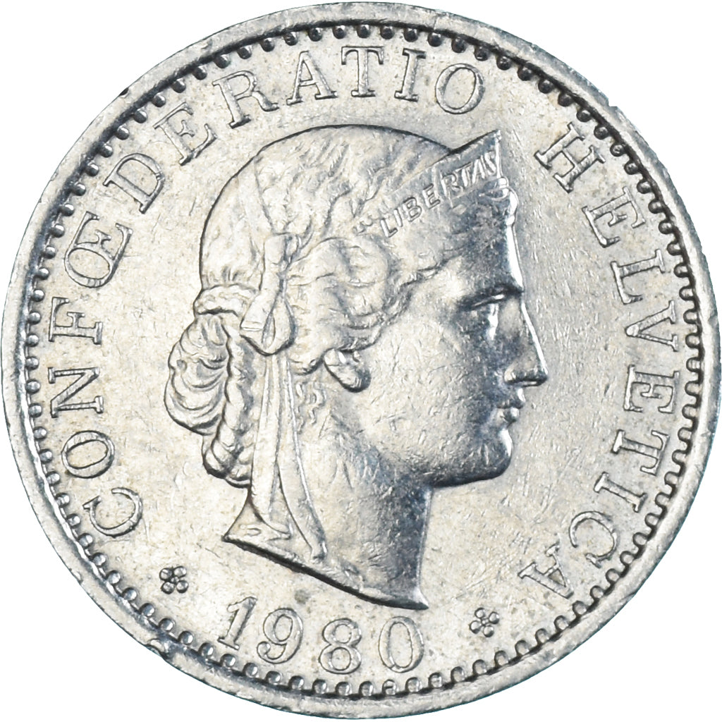 Moeda, Suíça, 20 Rappen, 1980