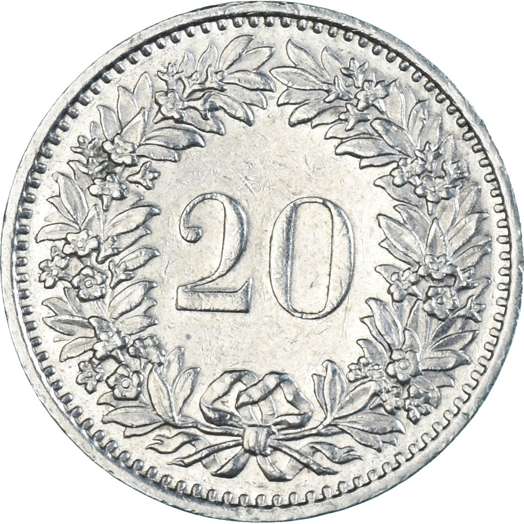Moeda, Suíça, 20 Rappen, 1980