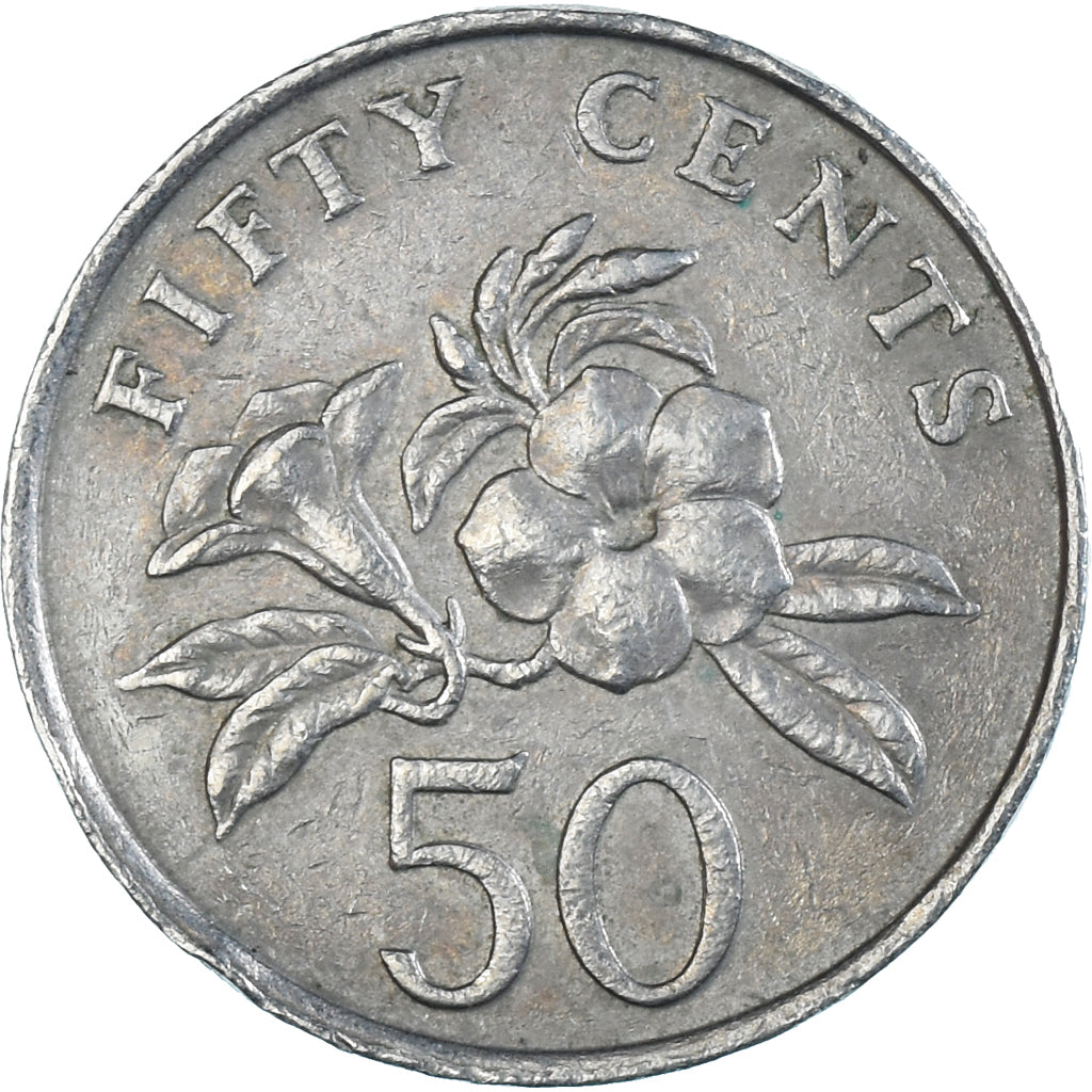 Coin, Singapore, 50 Cents, 1986