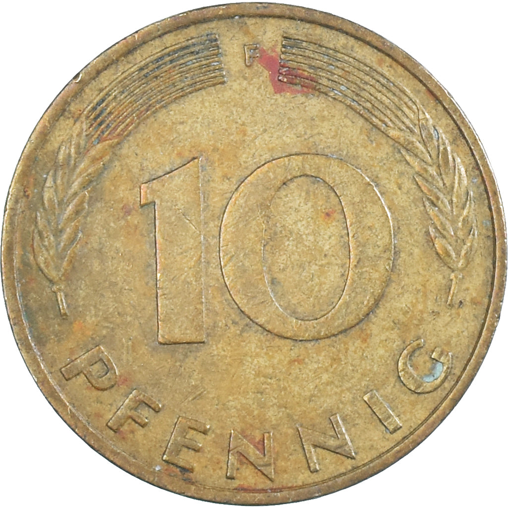 Moeda, Alemanha, 10 Pfennig, 1976